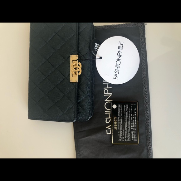 SOLD Chanel wallet on chain WOC Golden Class Navy - Picture 7 of 16